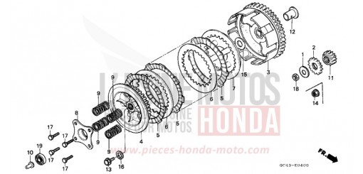EMBRAYAGE CR80R2G de 1986